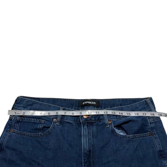 Express Cropped Wide Leg Jeans Blue Size 14 - Picture 5 of 9